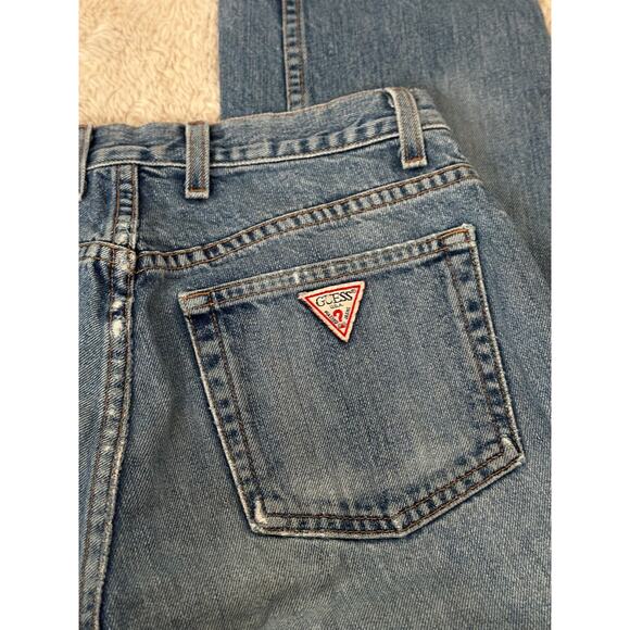 Guess Sz 27 050 Vintage Y2K 90s High Rise Straight Leg Medium Wash Denim Jeans - Picture 7 of 10